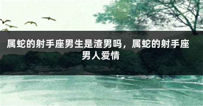 属蛇的射手座男生是渣男吗，属蛇的射手座男人爱情