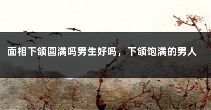 面相下颌圆满吗男生好吗，下颌饱满的男人
