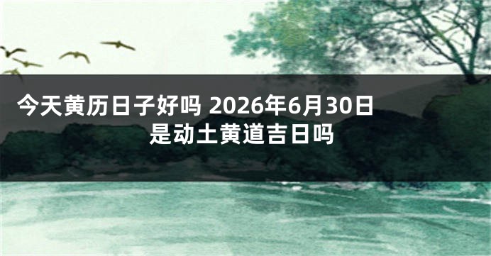 今天黄历日子好吗 2026年6月30日是动土黄道吉日吗