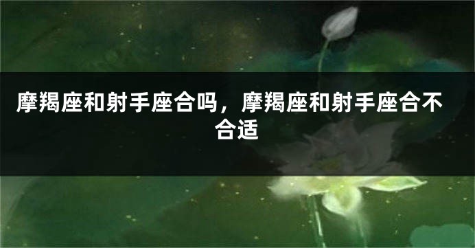 摩羯座和射手座合吗，摩羯座和射手座合不合适