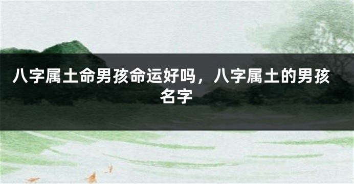 八字属土命男孩命运好吗，八字属土的男孩名字