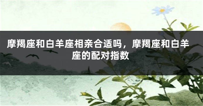 摩羯座和白羊座相亲合适吗，摩羯座和白羊座的配对指数