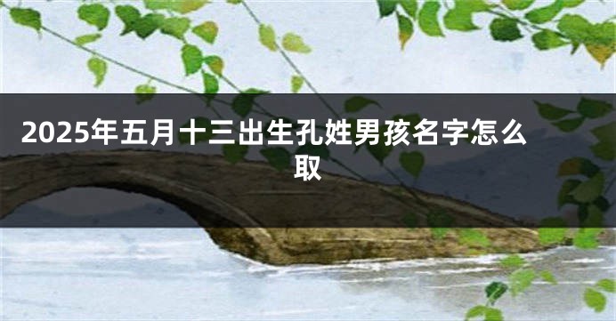 2025年五月十三出生孔姓男孩名字怎么取