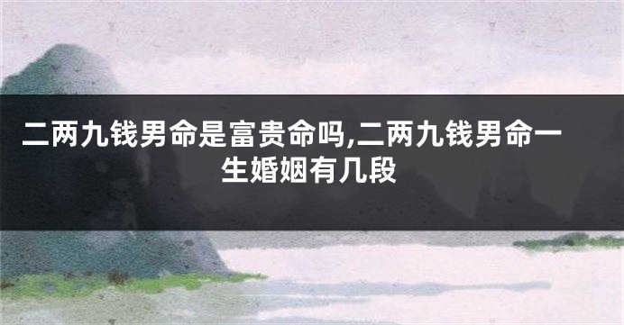 二两九钱男命是富贵命吗,二两九钱男命一生婚姻有几段