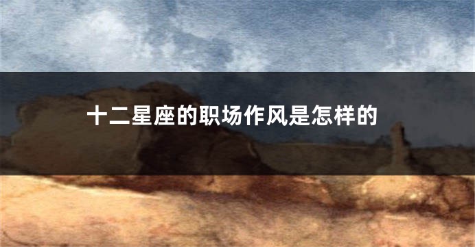 十二星座的职场作风是怎样的