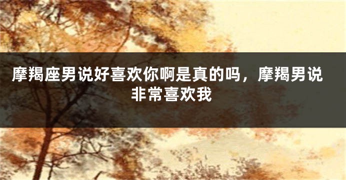 摩羯座男说好喜欢你啊是真的吗，摩羯男说非常喜欢我