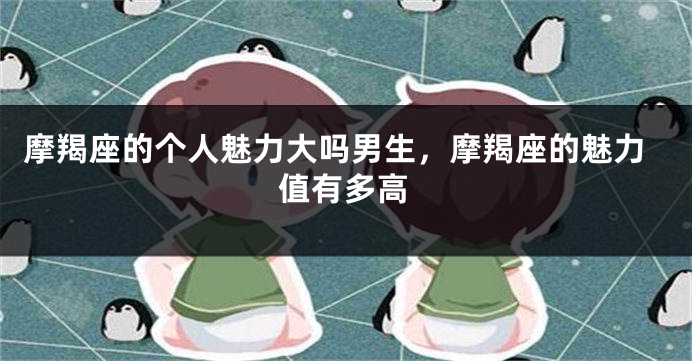 摩羯座的个人魅力大吗男生，摩羯座的魅力值有多高