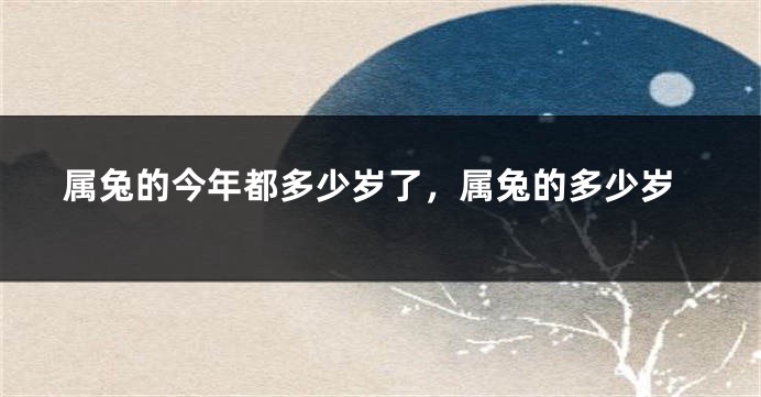 属兔的今年都多少岁了，属兔的多少岁
