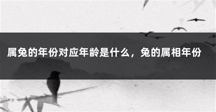 属兔的年份对应年龄是什么，兔的属相年份