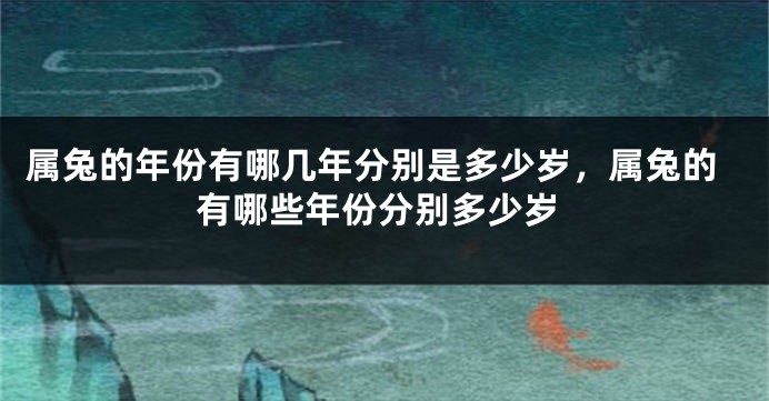 属兔的年份有哪几年分别是多少岁,属兔的有哪些年份分别多少岁