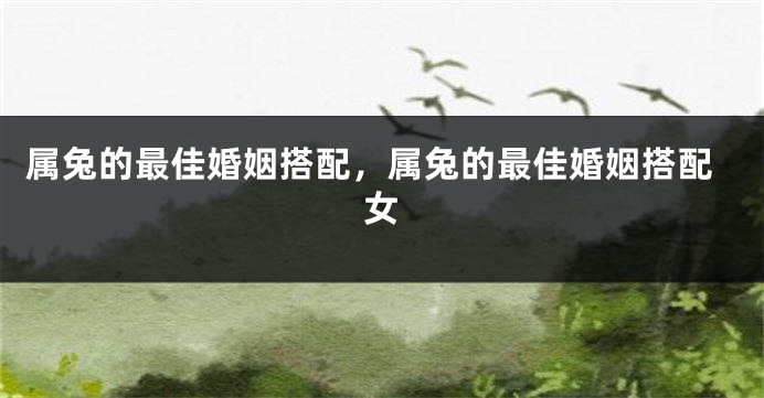 属兔的最佳婚姻搭配，属兔的最佳婚姻搭配女
