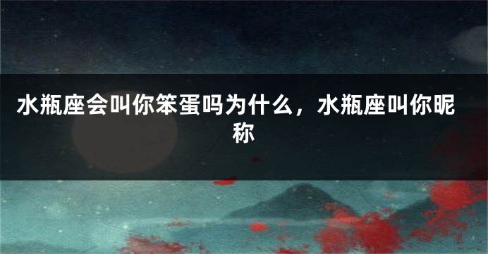 水瓶座会叫你笨蛋吗为什么,水瓶座叫你昵称