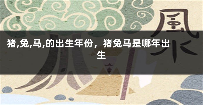 猪,兔,马,的出生年份，猪兔马是哪年出生