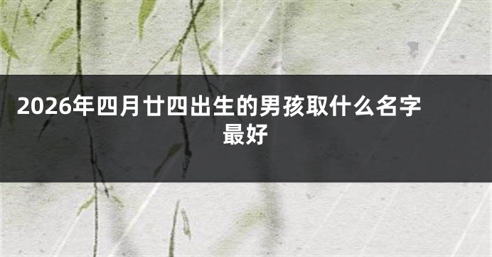 2026年四月廿四出生的男孩取什么名字最好