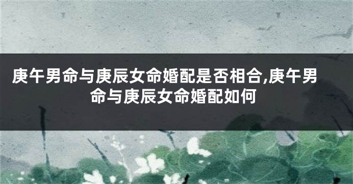 庚午男命与庚辰女命婚配是否相合,庚午男命与庚辰女命婚配如何