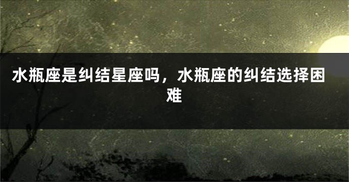 水瓶座是纠结星座吗，水瓶座的纠结选择困难