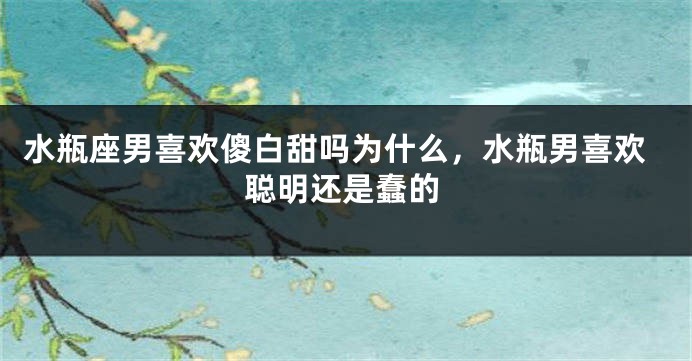 水瓶座男喜欢傻白甜吗为什么，水瓶男喜欢聪明还是蠢的