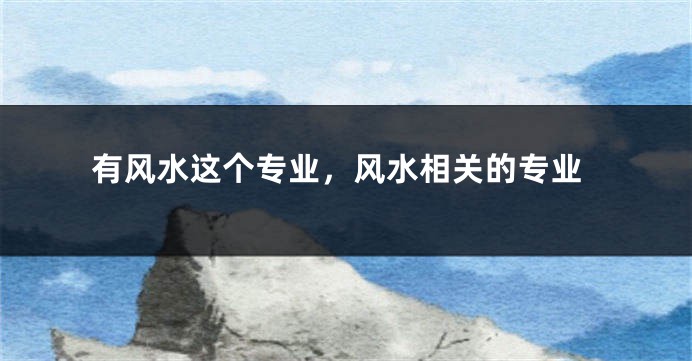 有风水这个专业，风水相关的专业