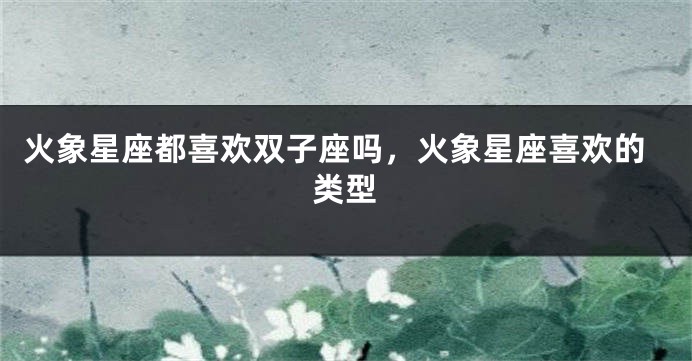 火象星座都喜欢双子座吗，火象星座喜欢的类型