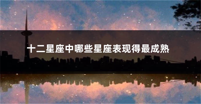 十二星座中哪些星座表现得最成熟