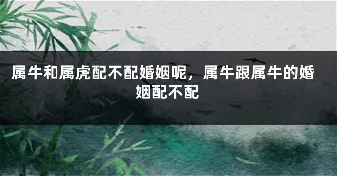 属牛和属虎配不配婚姻呢，属牛跟属牛的婚姻配不配