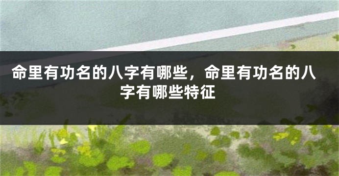 命里有功名的八字有哪些，命里有功名的八字有哪些特征