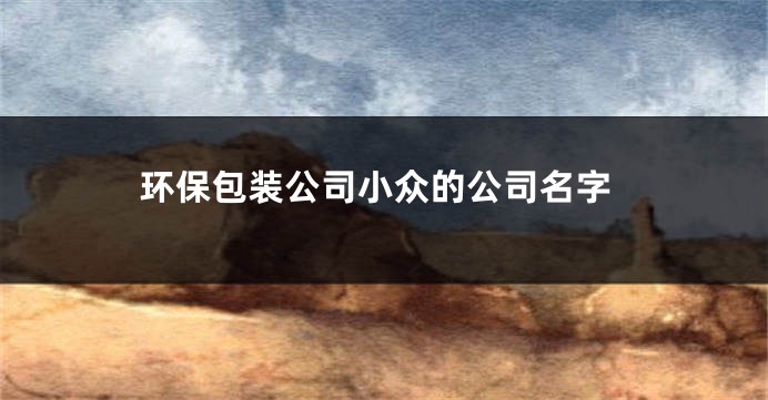 环保包装公司小众的公司名字