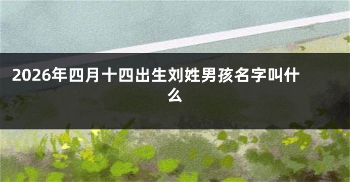 2026年四月十四出生刘姓男孩名字叫什么