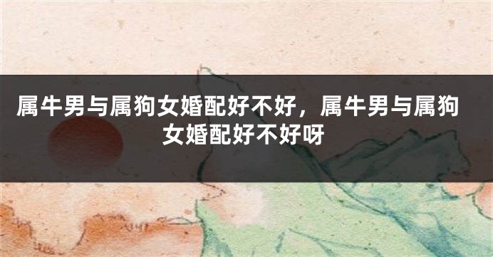 属牛男与属狗女婚配好不好，属牛男与属狗女婚配好不好呀