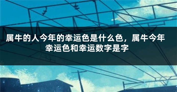 属牛的人今年的幸运色是什么色,属牛今年幸运色和幸运数字是字