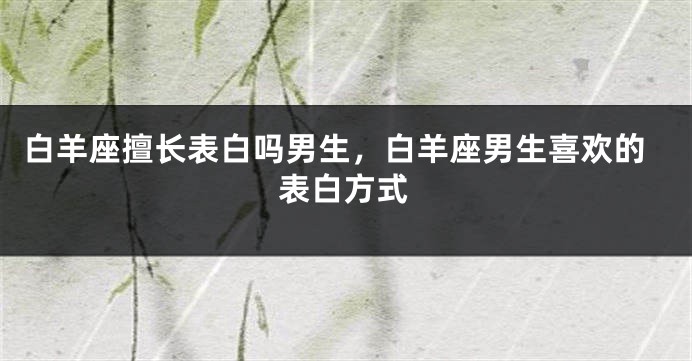 白羊座擅长表白吗男生,白羊座男生喜欢的表白方式