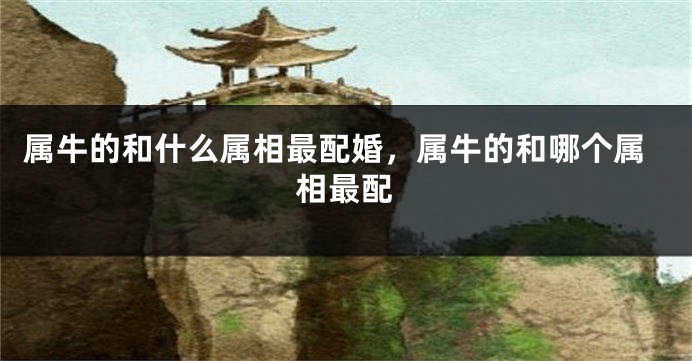 属牛的和什么属相最配婚，属牛的和哪个属相最配