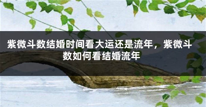 紫微斗数结婚时间看大运还是流年，紫微斗数如何看结婚流年