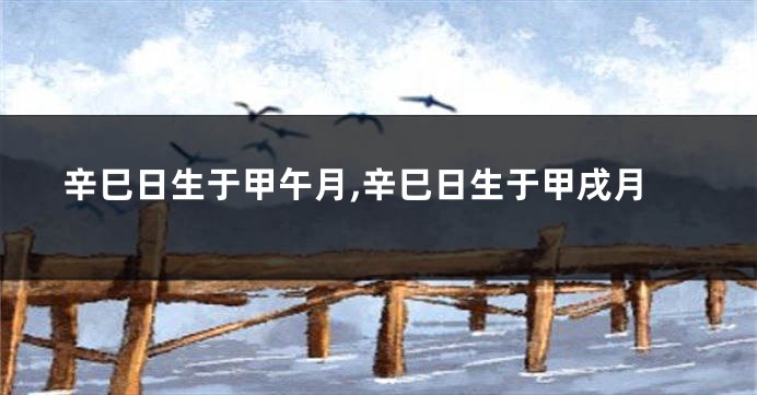 辛巳日生于甲午月,辛巳日生于甲戌月