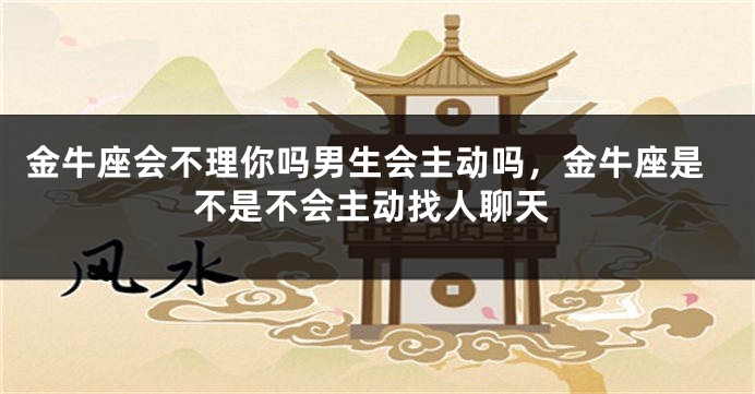 金牛座会不理你吗男生会主动吗，金牛座是不是不会主动找人聊天