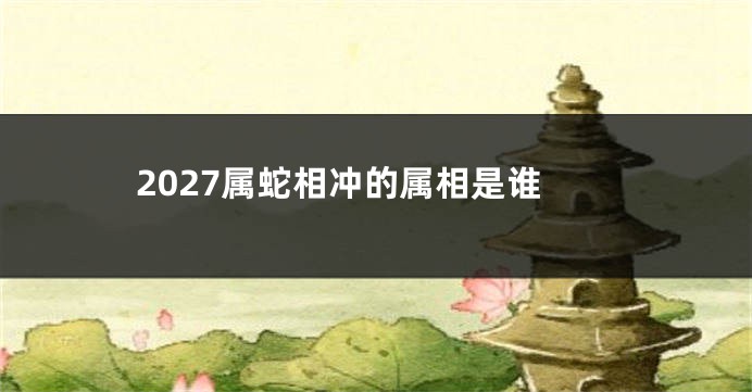 2027属蛇相冲的属相是谁