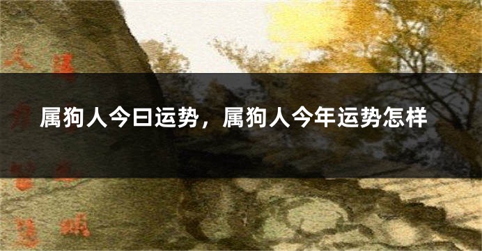 属狗人今曰运势，属狗人今年运势怎样