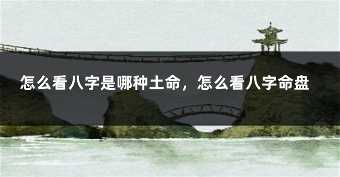 怎么看八字是哪种土命,怎么看八字命盘