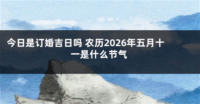 今日是订婚吉日吗 农历2026年五月十一是什么节气