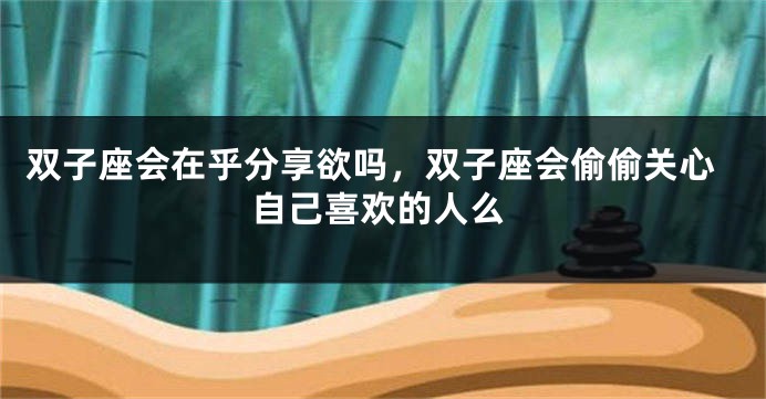 双子座会在乎分享欲吗,双子座会偷偷关心自己喜欢的人么