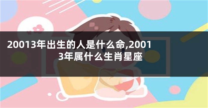 20013年出生的人是什么命,20013年属什么生肖星座