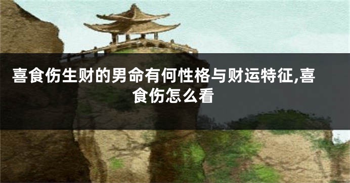 喜食伤生财的男命有何性格与财运特征,喜食伤怎么看