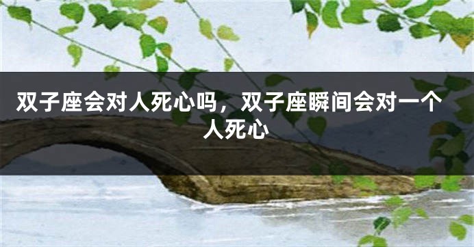 双子座会对人死心吗,双子座瞬间会对一个人死心