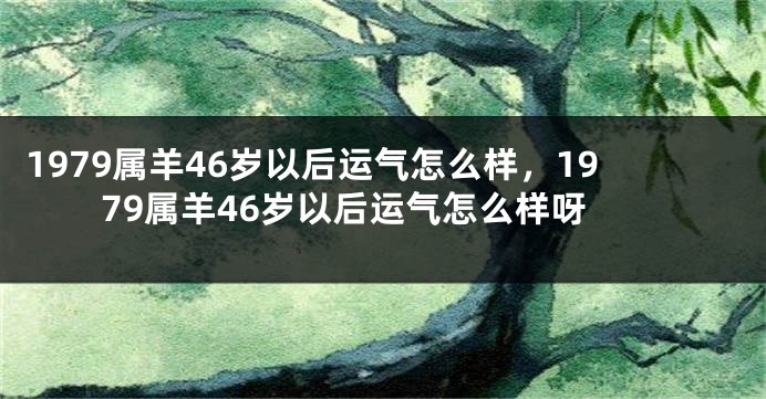 1979属羊46岁以后运气怎么样,1979属羊46岁以后运气怎么样呀