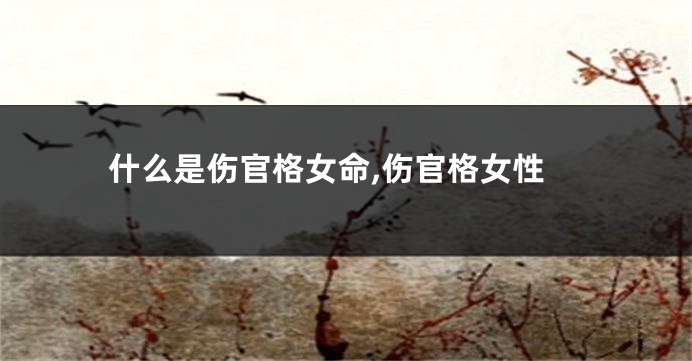 什么是伤官格女命,伤官格女性