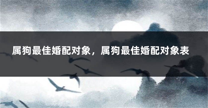 属狗最佳婚配对象,属狗最佳婚配对象表
