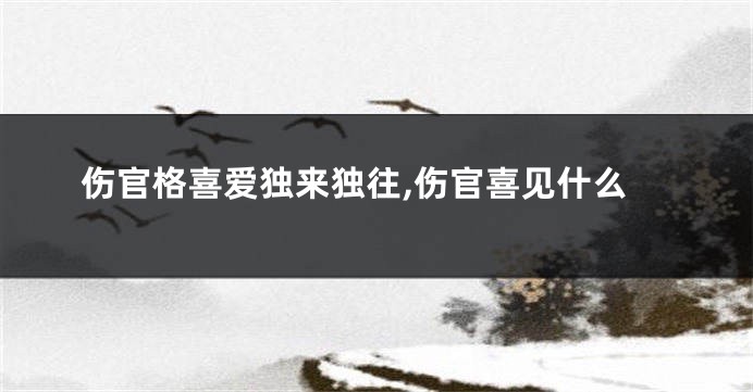 伤官格喜爱独来独往,伤官喜见什么