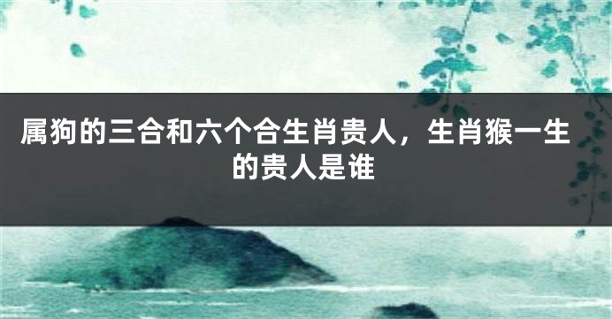 属狗的三合和六个合生肖贵人，生肖猴一生的贵人是谁