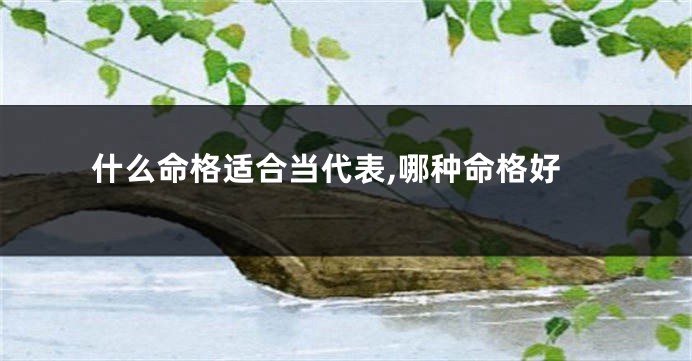 什么命格适合当代表,哪种命格好