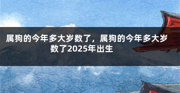 属狗的今年多大岁数了,属狗的今年多大岁数了2025年出生